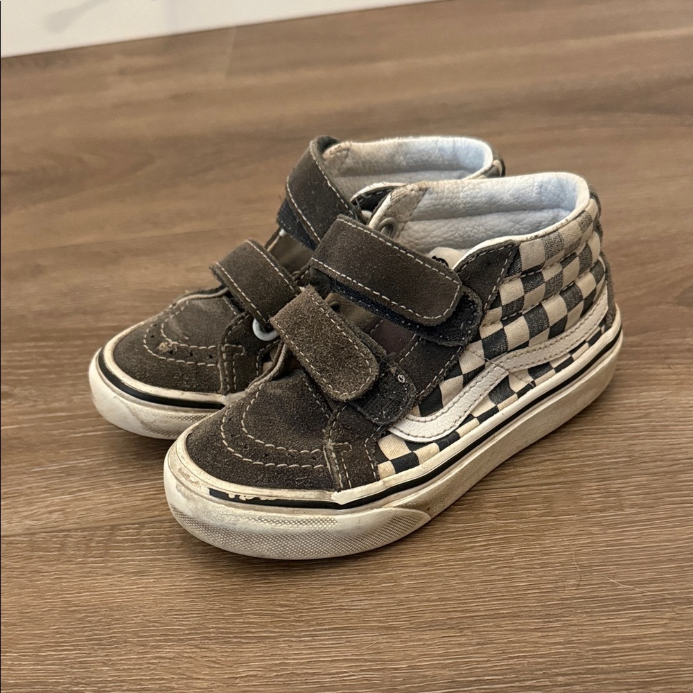 Vans Kids Black and White Checkerboard Sneakers